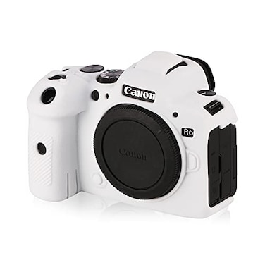STSEETOP Camera Case for Canon R6 R6II Silicone Protective DSLR Skin Cover Detachable Cage Shockproof Dustproof White