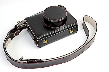 BolinUS X100 Case Handmade PU Leather Fullbody Camera Case Bag Cover for Fujifilm Fuji X100 X100S X100T Bottom Opening Version Neck Strap Black