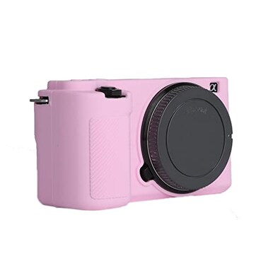 TUYUNG ZVE10 Silicone Case Rubber Housing Camera Case Protective Cover Skin for Sony ZVE10 Pink