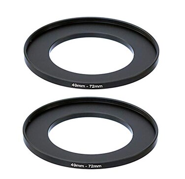 Fotasy 2 Pcs 4972MM StepUp Ring Adapter 49mm to 72mm Step Up Filter Ring 49 mm Male 72 mm Female Stepping Up Ring for DSLR Camera Lens and ND UV CPL Infrared Filters