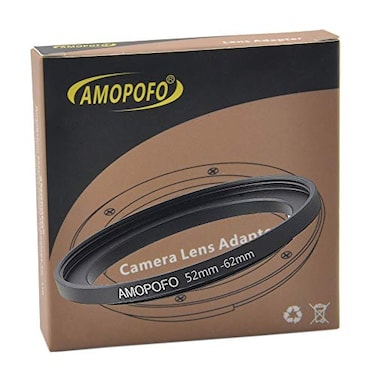 AMOPOFO 52 to 62mm 52mm to 62mm Step Up Ring Filter Adapter for UVNDCPLMetal Step Up RingCompatible with All 52mm Camera Lenses 62mm Accessories