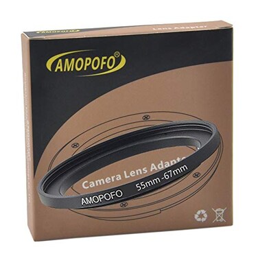 AMOPOFO 55mm to 67mm StepUp Ring Filter adapter55mm to 67mm Camera Filter Ring for 67mm UVNDCPLMetal Step Up Ring