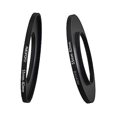 AMOPOFO 55mm to 82mm StepUp Ring Filter adapter55mm to 82mm Camera Filter Ring for 82mm UVNDCPLMetal Step Up Ring