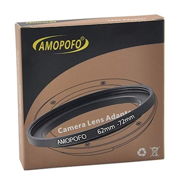 AMOPOFO 62mm to 72mm Step Up Ring Filter Adapter for UVNDCPLMetal Step Up Ring Compatible with All 62mm Camera Lenses 72mm Accessories