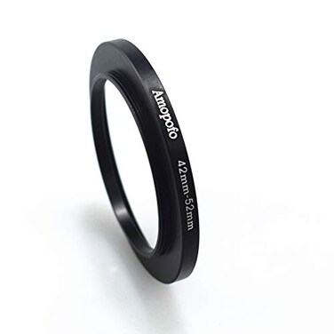 AMOPOFO 42mm to 52mm Camera Filters Ring Compatible All 42mm Camera Lenses or 52mm UV CPL Filter Accessory4252mm Camera StepUp Ring