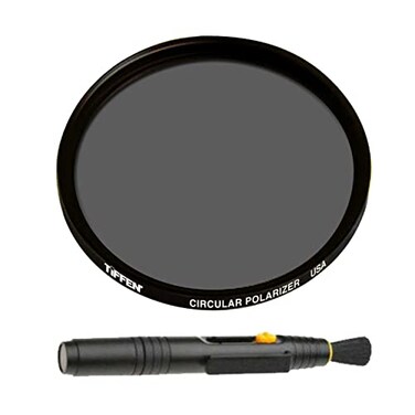 Tiffen 405mm Circular Polarizer Polarizing Lens Filter Bundle with Lens Cleaning Brush Kit 2 Items