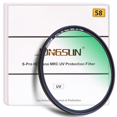 JONGSUN 58mm UV Filter SPro HD Nano MRC Camera Ultraviolet Protection Filter Multicoated B270 UltraSlim Lens Cloth Kit