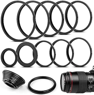 Sedremm 10 Pieces Metal StepDown Adapter Rings Kit Lens Filter Stepping Adapter Rings Set for DSLR Camera