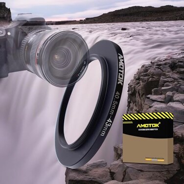 AMOTOK 405mm Lens to 43mm Camera Lens Adapter405mm to 43mm Filter Step up Ring Adapter RingCompatible All 43mm Filter AccessoryMade from CNC Machined
