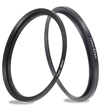 Fire Rock 77mm82mm Step Up Ring77mm Lens to 82mm Filter HoodLens Converter and Other Accessories 2 Packs 7782 Aerometal Camera Lens Filter Adapter Ring
