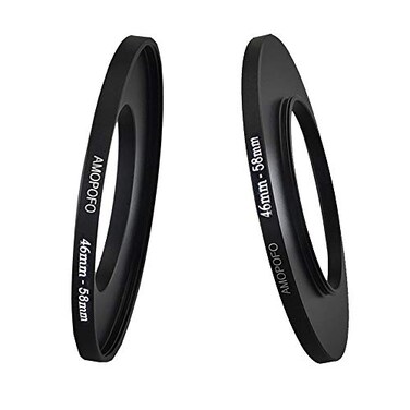 AMOPOFO Universal 4658mm 46mm to 58mm Step Up Ring Filter Adapter for UVNDCPLMetal Step Up Ring Adapter