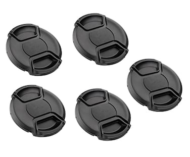 Fotasy 5 Pcs Bundle 49MM Front Lens Filter Snap On Pinch Cap 49mm Lens Cap 49 mm Protector Cover for DSLR SLR Camera Lense