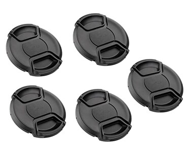 Fotasy 5 Pcs Bundle 55MM Front Lens Filter Snap On Pinch Cap 55mm Lens Cap 55 mm Protector Cover for DSLR SLR Camera Lense