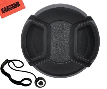 Big Mike's 62mm SnapOn Lens Cap for Panasonic DMCFZ1000 4K Point and Shoot Camera Cap Keeper Cleaning Cloth