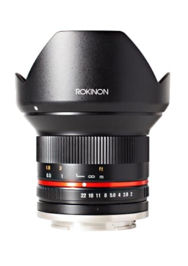 Rokinon 12mm F20 NCS CS Ultra Wide Angle Lens for Fuji X Mount Digital Cameras Black RK12MFX Fixed