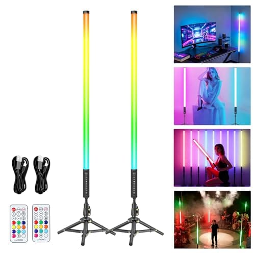 Luxceo Luxceo 2pack 90cm Rgb Tube Light Bar 3ft 5000mAh