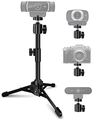 Mictop Desktop Webcam Tripod Stand Extendable Webcam Camera Stand Tripod for Logitech Stream Webcam C925e C922x C922 C930e C930 C920 C615 and Other Devices with 14 Thread