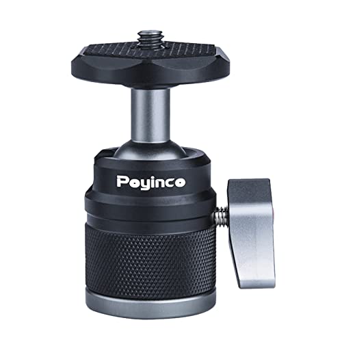بويينكو Poyinco Mini Ball Head With 1-4 Screw 3-8 Thread Mount Adapter 99lbs45kg