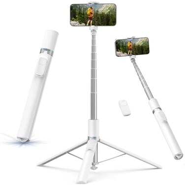 TELESIN 70 Phone Tripod Stand GravityActivated AutoOpen Selfie Stick Extendable Cell Phone Stand with Magnetic Bluetooth Remote 360 Adjustable Travel Phone Tripod for iPhoneAndroid