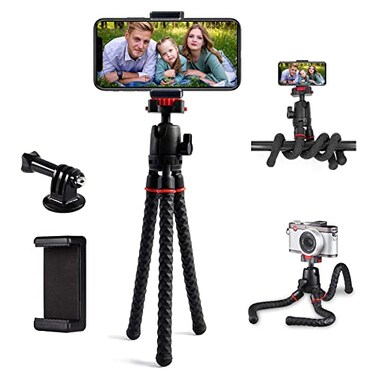 LINKCOOL 360 Rotation Flexible Octopus Travel Stand for iPhone Smartphone iPad DSLR Action Camera with Bluetooth Wireless Remote Shutter