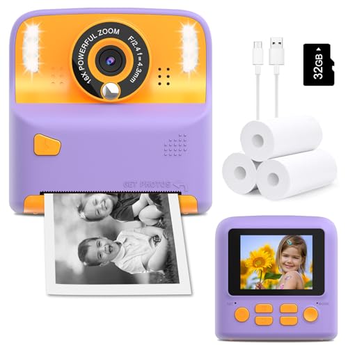 Amzelas Amzelas Kids Instant Print Camera Portable Travel Toys Camera With Selfie Mirror