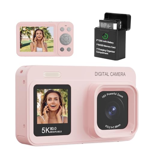 Uziikl Uziikl Upgraded 5k Dual Screen Digital Camera 5 inch
