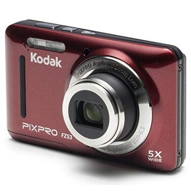 KODAK Kodak PIXPRO Friendly Zoom FZ53RD 16MP Digital Camera with 5X Optical Zoom and 27 LCD Screen Red