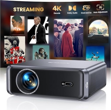 iWIMIUS Builtin Official App4K SupportCompactSmartProjector with WiFi6 and Bluetooth Outdoor Movie Projector DoIby Compatible with YouTubePrimeVideo AI Auto Focus Portable Home Proyector