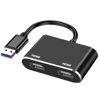 AKWOR USB to HDMI Adapter for 2 Monitors USB 30 to Dual HDMI Adapter 1920 1080P60HZ Full HD Audio Video Graphics Converter Compatible with Windows