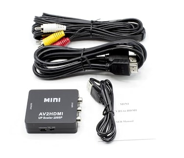 THE CIMPLE CO RCA to HDMI Converter Kit with Cables Analog to Digital Video Converter RCA Composite Red Yellow White to HDMI Adapter Does Not Work in Reverse Up Converts Only Black Cable