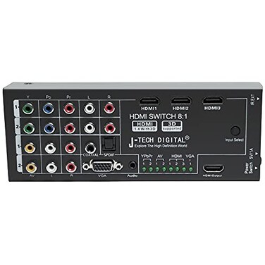 J-Tech Digital JTech Digital JTD0801 MultiFunctional HDMI Converter Switch with 8 Inputs to 1 HDMI Output
