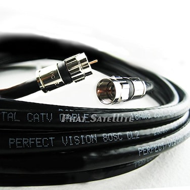 Perfect Vision 100ft Solid Copper 3ghz 75 Ohm Coaxial Rg6 Directv Dish Network Digital Cable Tv Video Cable with Compression Rg6 Fittings