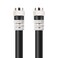 Postta Digital Coaxial Cable6 Feet Quad Shielded Black RG6 Cable with FMale Connectors