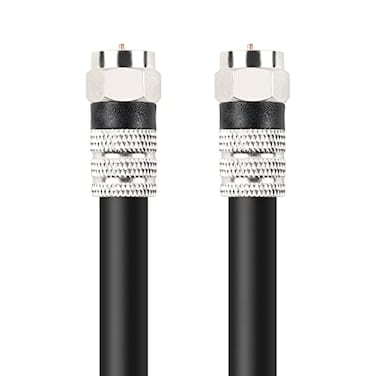 Postta Digital Coaxial Cable6 Feet Quad Shielded Black RG6 Cable with FMale Connectors