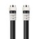 Postta Digital Coaxial Cable6 Feet Quad Shielded Black RG6 Cable with FMale Connectors