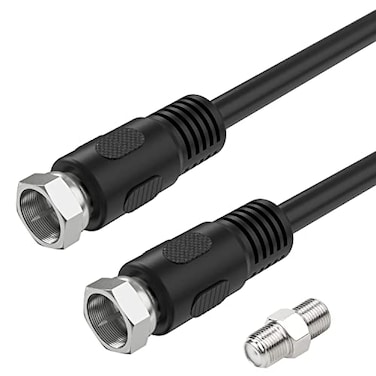 Ullnosoo Short Coaxial Cable 1ft Coax Cable RG6 F Cord 75 Ohm with Coax Female to Female Coupler Adapter UIInosoo for AV Cable TV Antenna and Satellite