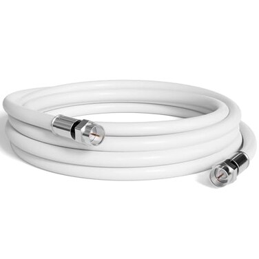 THE CIMPLE CO Solid Copper Coaxial Cable 1 FT RG6 Coax for TVs Antennas Internet CATV AudioVideo RVs IndoorOutdoor Coax Cable 1 Foot 03 Meter White