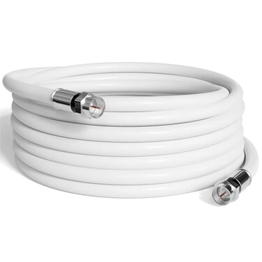 THE CIMPLE CO Solid Copper Coaxial Cable 125 FT RG6 Coax for TVs Antennas Internet CATV AudioVideo RVs IndoorOutdoor Coax Cable 125 Feet 38 Meters White