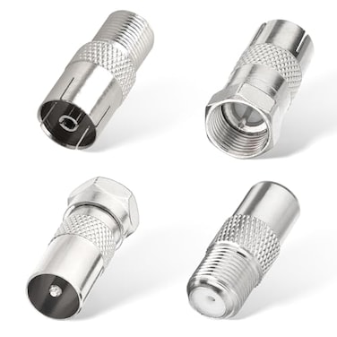 Superbat F FemaleMale to TV Pal MaleFemale RF Coaxial Adapter Connectors Kit 4 Pcs