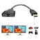 BATU HDMI Splitter Adapter Cable Hdmi Splitter 1 in 2 Out Male to Dual Female 1 to 2 Way for HD LED LCD TV Support Two The Same TVs at The Same Time Mirror Only