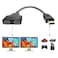 BATU HDMI Splitter Adapter Cable Hdmi Splitter 1 in 2 Out Male to Dual Female 1 to 2 Way for HD LED LCD TV Support Two The Same TVs at The Same Time Mirror Only