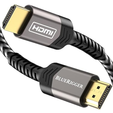 BlueRigger 8K HDMI 21 Cable 6FT 8K 60Hz 48Gbps HDMI Cord HDR10 HDCP23 eARC Cotton Braided 8K HDMI Cable Compatible with PS5 PS4 Xbox Apple TV HDTV Laptop PC