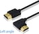 Duttek 4K Short HDMI Cable Left Angle HDMI to HDMI Male to Male Cable 015M6 Inch Supports 1080P Compatible with TV Laptop Gaming Console PC Black and Gold Tone