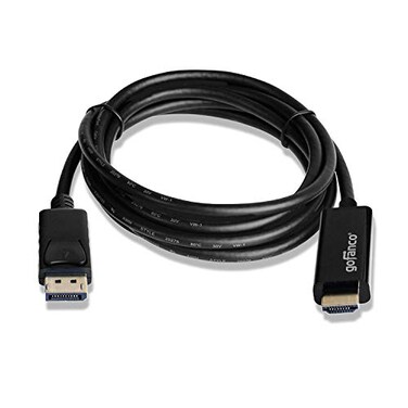 gofanco 6 Ft DisplayPort 12 to 4K HDMI Cable Adapter Gold Plated for DP Systems to HDMI Ultra HDTVs or Monitors DP4kHDMI6F