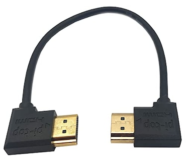 Halokny Haokiang HDMI Cable 19 Inch High Speed HDMI Male to Male 90 Degree Left to Right Angle Adapter Gold Plated HDMI Cable for TVs Laptops MM LR