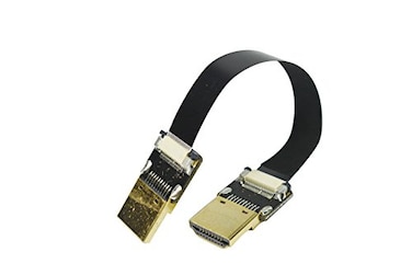 Permanent Black Soft Slim 10CM Short FPV Flat HDMI Cable Standard HDMI Full Normal Male Interface to Standard HDMI Interface for RED blackmagic BMCC Sony pxw FS7 Canon C300