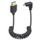 Duttek 8K Coiled Micro HDMI to HDMI Cable 8K60Hz 48Gbps Extreme Slim Down Angle 90 Degree HDMI Male to Micro HDMI Male Coiled Cable for Camera Laptops Raspberry Pi 5 4 33 FT1M