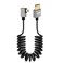 RIIEYOCA 90 Degree 4K Short Micro HDTV to HDTV Coiled CableLeft Angle HDTVs Male to Micro HDTVs Male Cable18Gbps HDTVs20 Support 4K60HzCompatible with CamerasMonitors 3FT09M