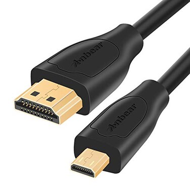 Anbear 3FT Micro HDMI to HDMI Cable Supports 3D 4K 60Hz Compatible with Cameras Tablets Laptops TVs Projectors