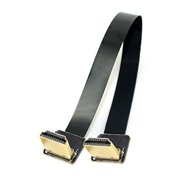 cablecc Cablecc CYFPV Dual 90 Degree Down Angled HDMI Type A Male to Male HDTV FPC Flat Cable 20cm for FPV HDTV Multicopter Aerial Photography